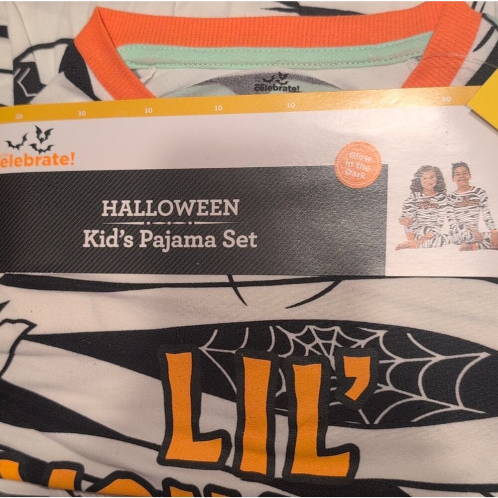 Celebrate! Halloween Lil' Monster Glow Pajama Set Size 10 Long Sleeve